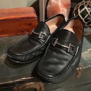 Black Leather Italian Bit Loafers